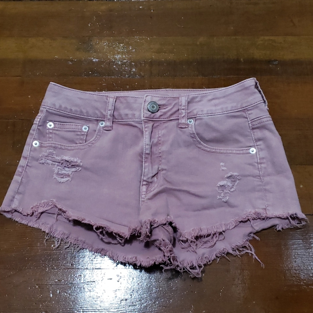 Purple american eagle denim shorts